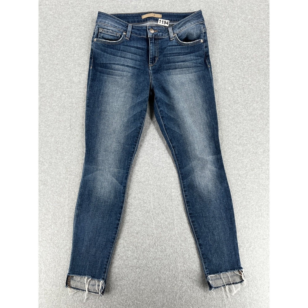 Joe's Jeans Skinny Ankle Jeans Women 28 Raw‎ Hem Stretch Medium Wash Denim